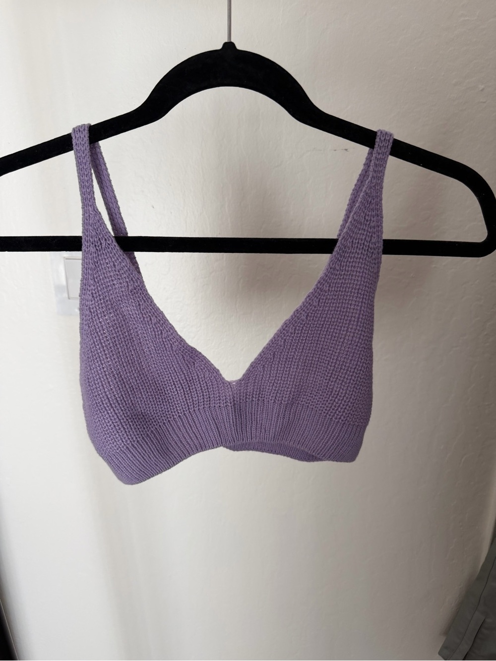 Cider Lavender Knit V-Neck Bralette